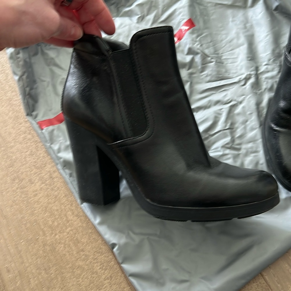 Prada Leather Black Booties | Sz 39.5 - Picture 2 of 8